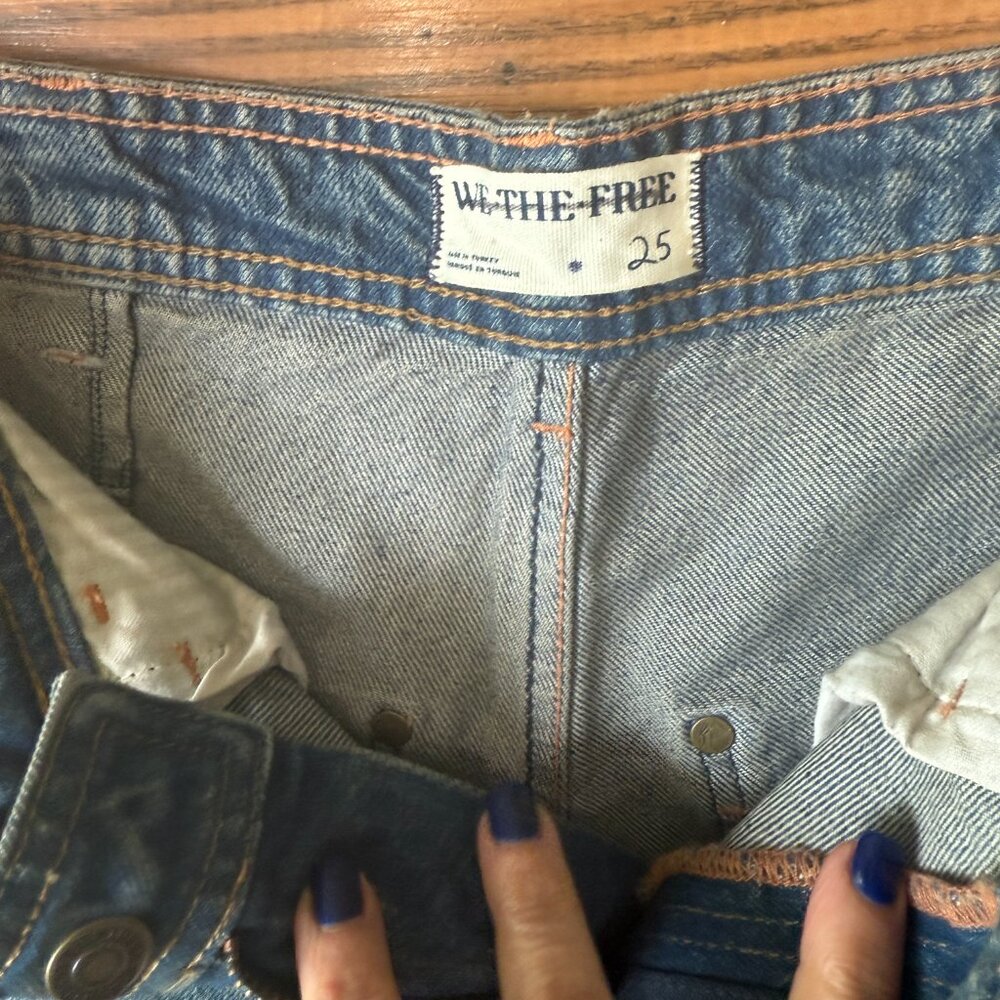 Free People We The Free Loren Barrel Jeans Denim NEW Size 25 - Picture 6 of 7